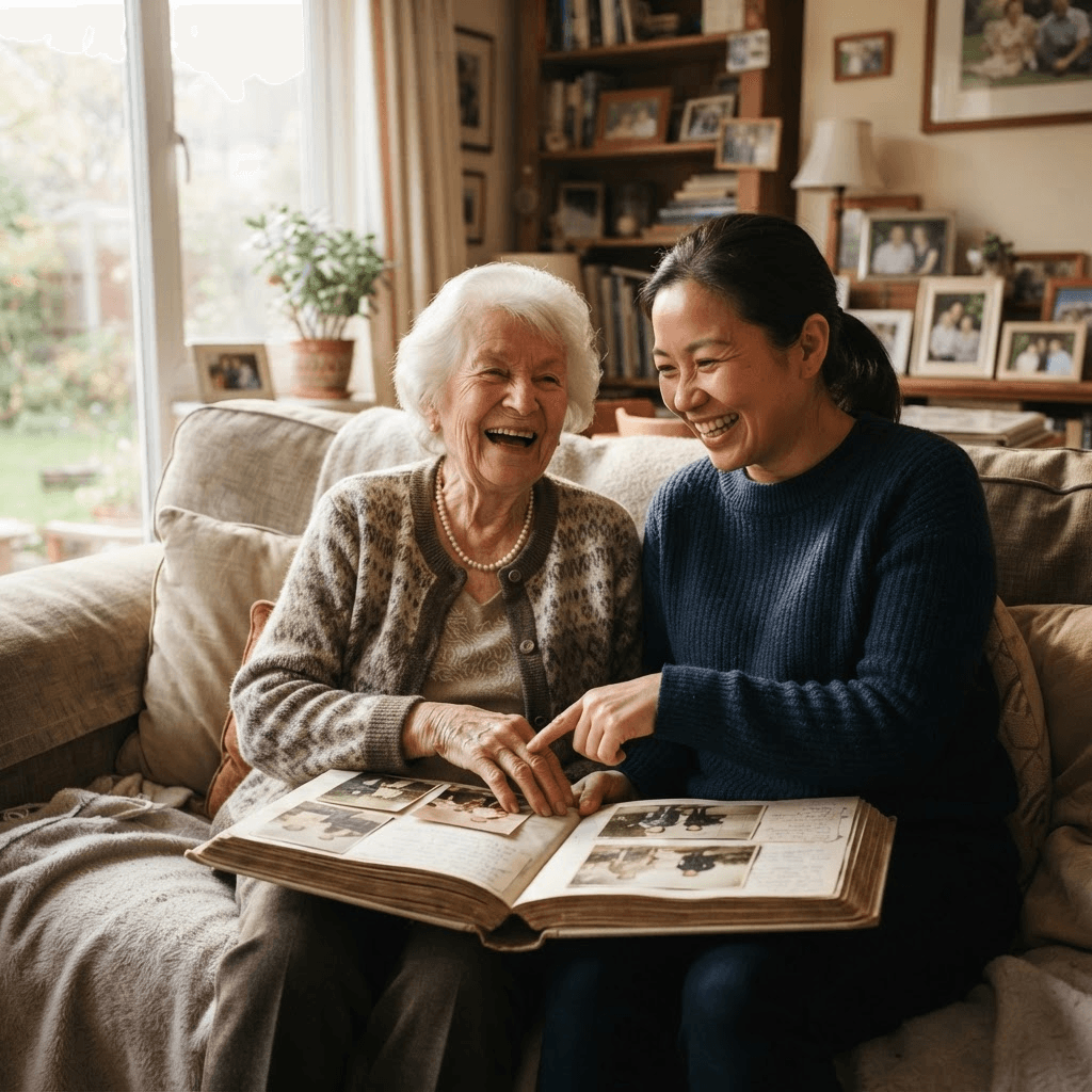 Professional portrait of Morning Glory caregiver Sarah Mitchell, MA, providing dedicated in-home care and senior assistance in Georgetown, TX